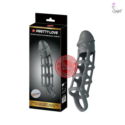 (Snapshop) Bao cao su đôn dên Pretty Love Penis Sleeve With Ball Strap Chính Hãng