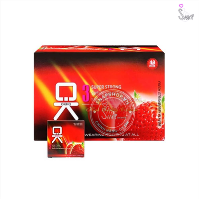 (Snapshop) Bao cao su OKHQ hương dâu - Hộp 144 cái Chính Hãng