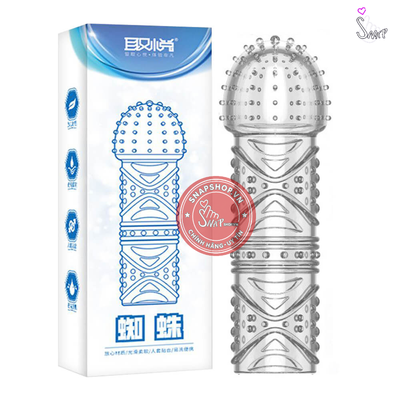 (Snapshop) Bao cao su đôn dên Aichao Xanh Dương Vỏ nhện Chính Hãng