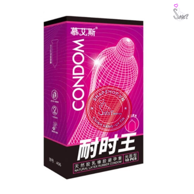 (Snapshop) Bao cao su Muaisi Hồng - Nhiều gel, siêu mỏng - Hộp 10 cái Chính Hãng
