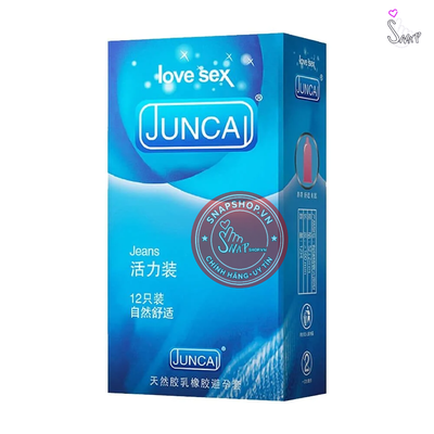 (Snapshop) Bao cao su Juncai Jeans - Siêu mỏng, nhiều gel bôi trơn - Hộp 12 cái Chính Hãng