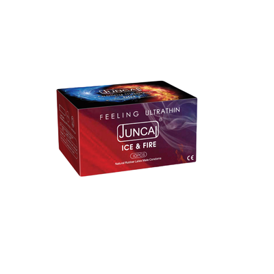 Bao cao su Juncai Lửa băng, siêu mỏng 001, nóng lạnh đan xen, Hộp 10 bao