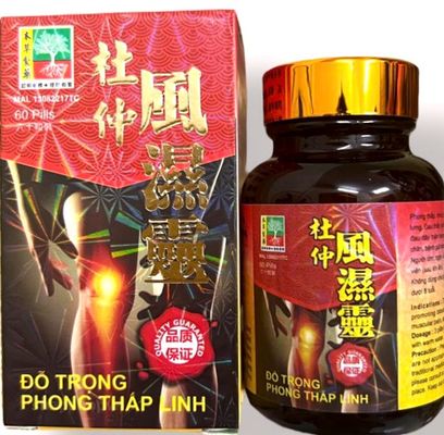 Viên uống Đỗ trọng phong thấp linh hỗ trợ đau nhức xương khớp, tê bì chân tay - Hộp 60 viên nhập khẩu Malaysia - Mã 15
