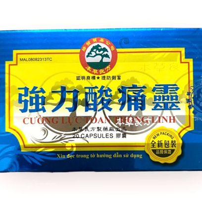 Viên uống đau nhức xương khớp Cường lực toan thống linh Malaysia - Hộp 20 viên - Giảm đau lưng, khớp và cải thiện vận