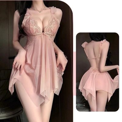 Váy Ngủ Nữ Xuyên Thấu Có Mút Ngực Khoá Cài Sexy - N155 Nude