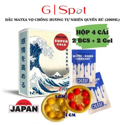 Bao Cao Su 6 Bi Nổi Lớn Mềm Super Gold Nhật Bản - Hộp 2 cái - Tặng Gel Gói 789279
