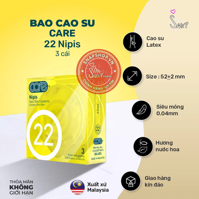 (Snapshop) Bao Cao Su Siêu Mỏng CARE 22 Nipis Hương Nước Hoa Chính Hãng