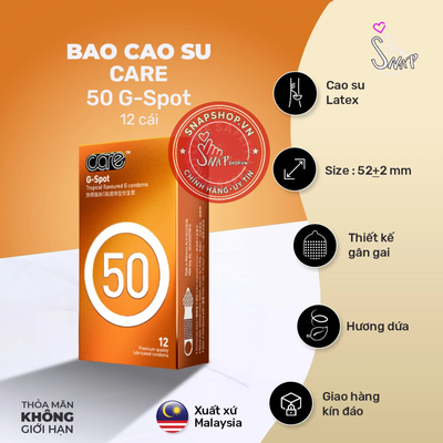 (Snapshop) Bao Cao Su Gân Gai CARE 50 G Spot Hương Dứa Chính Hãng