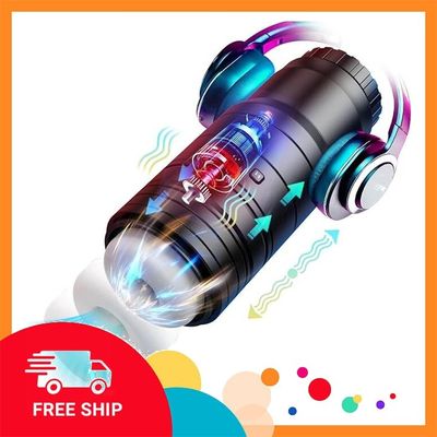 (Che Tên Khi Giao) Âm Đạo Giả Thụt Rung Tự Động Dạng Ống Kính Nhám Đen Bảo Mật Tuyệt Đối