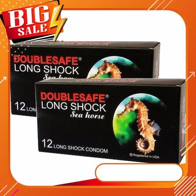 Bộ 2 hộp/24 cái - Bao Cao Su Cá Ngựa Double Long shock gân gai siêu mỏng kéo dài thời gian