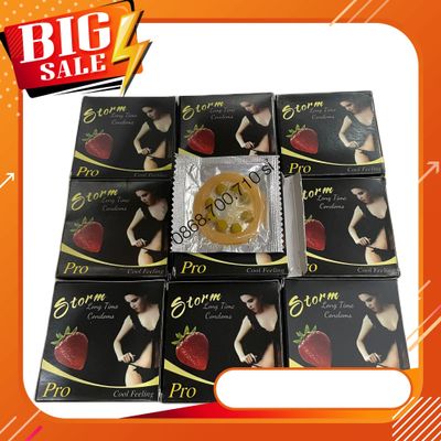 Bộ 10 Bao cao su Storm Pro thá¡ Lan thiết kế phần đầu 8 bi silicon siêu mềm