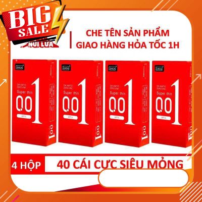 Combo 4 hộp 40 cái Bao cao su CỰC SIÊU MỎNG JUNCAI FEEL THIN