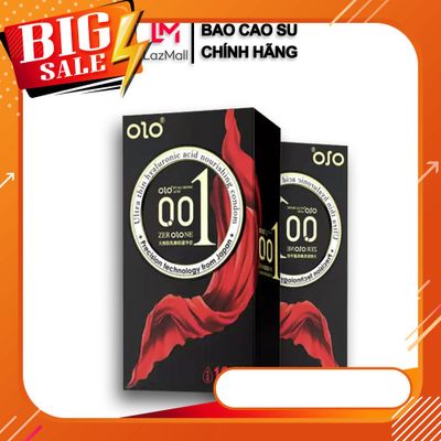 Bao cao su OLO Thin 001 mm Square Black, bcs siêu mỏng chống xuất tinh sớm kéo dài thời gian