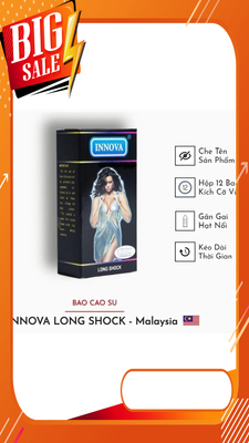 Bao cao su kéo dài thời gian INNOVA Long Shock Feel 4 In 1, hộp 12,gân gai đen