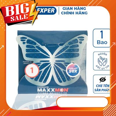 Bao cao su 6 in1 MAXXMEN hộp 1 cái, bao cao su siêu mỏng gân gai cổ thắt kéo dài