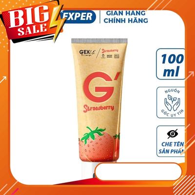 ɡel bôi trơn Gexlife Strawber mùi dâu 100ml, ɡel bôi trơn mɑssage body dầu bôi trơn gốc nước