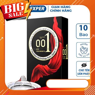 Bao cao su 001 Thin Square Black, bcs siêu mỏng chống xuất tinh sớm kéo dài thời gian