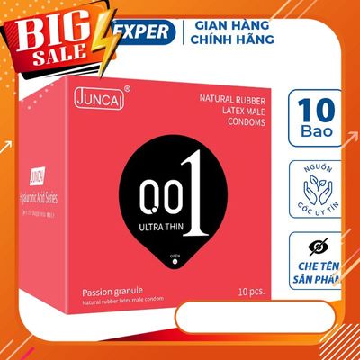 Bao cao su gai JUNCAI 001 Passio Granule, bcs siêu mỏng 0.01mm, nhiều ɡel kéo dài thời gian quan hệ