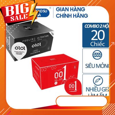 Combo 2 hộp bao cao su OLO 0.01 siêu mỏng, nhiều ɡel, hương vani và nóng ấm