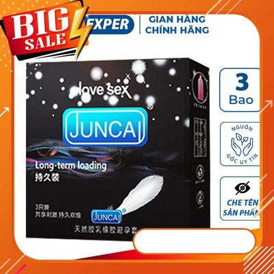 Bao cao su JUNCAI Long-term Loading hộp 3 cái, bcs siêu mỏng 001mm kéo dài thời gian quan hệ 797659