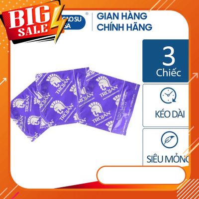 Trojan Extended 3 cái hỗ trợ kéo dài thời gian QH- Bao cao su cao cấp hàng đầu nước mỹ