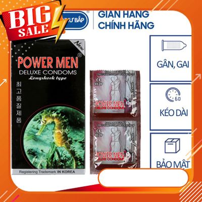  Power Men Long Shock Type Bao Cao Su Gân Gai hỗ trợ kéo dài thời gian QH