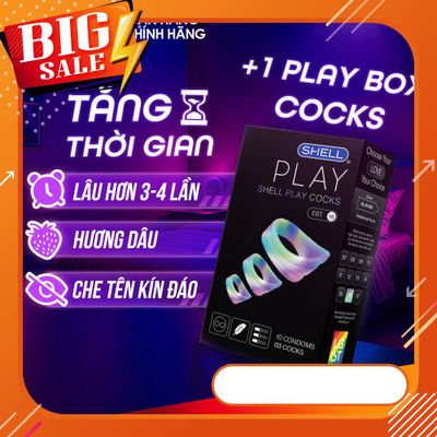 [CHÍNH HÃNG] Bao Cao Su Shell Play Cocks Hộp 10 Cái (Tặng Play Box Cocks 3 Cái) – An Toàn & Tiết Kiệm
