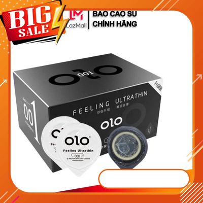 Bao Cao Su OLO Feeling Ultrathin Black Edition 0.01 (Hộp 10 Bao) – Dòng Siêu Mỏng Chân Thật & Nhiều Gel Bôi Trôi