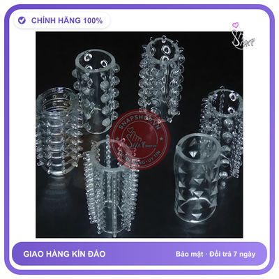 (Che Tên) Bao đôn dương vật, bộ 6 cái , silicon cao cấp, dễ rửa, tái sử dụng, che tên Chuẩn Auth