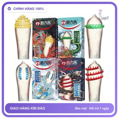 (Che Tên) Hộp 3 chiếc bao cao su râu gai nhiều kiểu hiệu Rồng tứ linh/ giao mẫu ngẫu nhiên Bảo Mật Tuyệt Đối