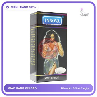 (Che Tên) Bao Cao Su kéo dài quan hệ Innova Đen hộp 12 bao Chuẩn Auth