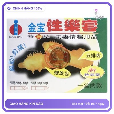 (Che Tên) Bao Cao Su Siêu Gai GOLD BAO - 2 Chiếc Bảo Mật Tuyệt Đối