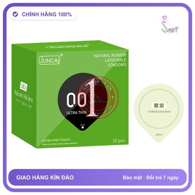 (Che Tên) Bao cao su Juncai Touch siêu mỏng 001, trơn, chân thật, Hộp 10 bao Giao Nhanh Toàn Quốc