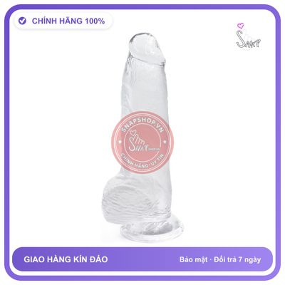 (Che Tên) Dương Vật Giả Đường Kính 5cm Trong Suốt Không Rung Hộp Trắng Kín