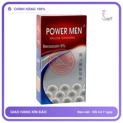 (Che Tên) Bao Cao Su Kéo Dài Thời Gian Power Men Ngọc Trai Hộp 12 chiếc Cao Cấp Bảo Đảm