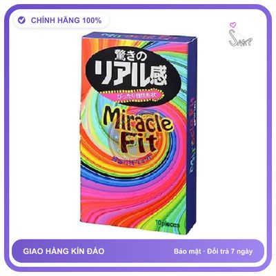 (Che Tên) Bao Cao Su Size Nhỏ Sagami Miracle Fit 10s Che Tên SP Hộp Trắng Kín
