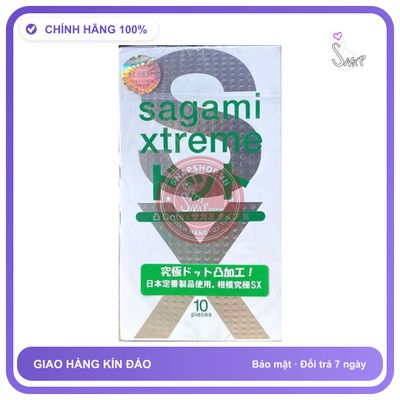 (Che Tên) Bao Cao Su Có Gai Sagami Xtreme White Hộp 10 chiếc Cao Cấp Bảo Đảm