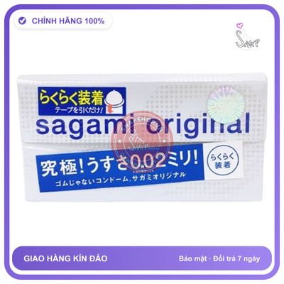 (Che Tên) Bao Cao Su Siêu Mỏng Sagami Original 0.02 Quick Hộp 6 chiếc - Hàng Mới Về