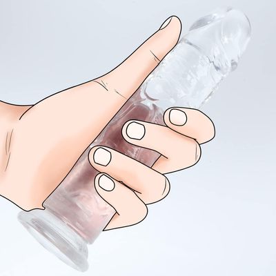 Dương Vật Giả Trong Suốt/Đen Không Bìu Size Tùy Chọn