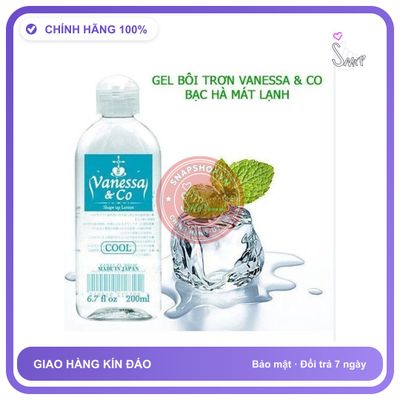 (Che Tên) Gel Bôi Tr.ơn Mát Lạnh Bạc Hà Vaneesa & Co Cool nhập khẩu Nhật Bản 200ml Chuẩn Auth