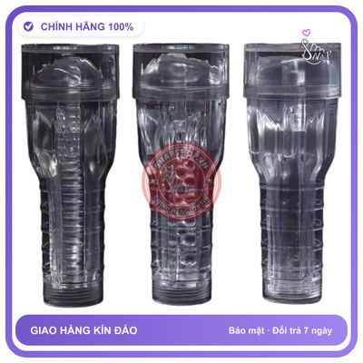 (Che Tên) Âm Đạo Giả Đèn Pin Fleshlight Trong Suốt Chuẩn Auth