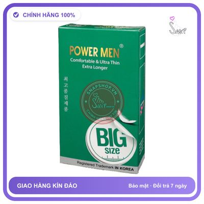 (Che Tên) Bcs Size Lớn 55mm Siêu Mỏng Power Men Comfortable Longer Hỗ Trợ 24/7