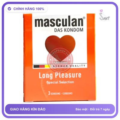 (Che Tên) Bao cao su Masculan Long Pleasure Của Đức Hộp Trắng Kín