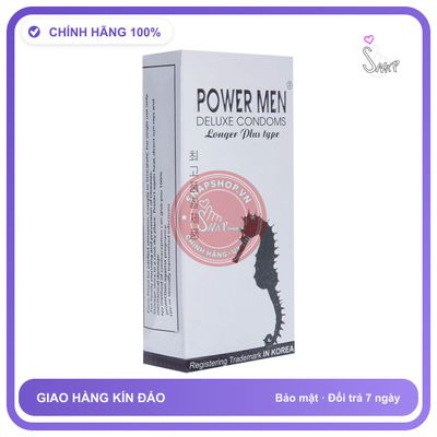 (Che Tên) Bao cao su Power Men Longer Plus Cá Ngựa Bạc Giao Nhanh Toàn Quốc