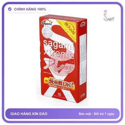 (Che Tên) Bao cao su có gai kéo dài thời gian Sagami Xtreme Feel Long - Hàng Mới Về