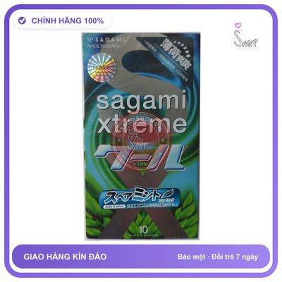 (Che Tên) Bao cao su Sagami Spearmint Hương Bạc Hà Mát Lạnh - Snapshop
