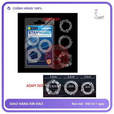 (Che Tên) Bộ 3 vòng bi Meleon đeo dương vật cho nam 217172 Hỗ Trợ 24/7