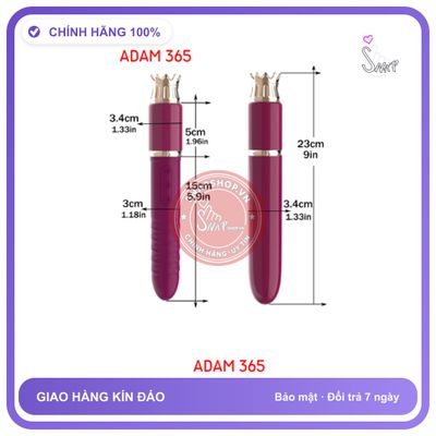 (Che Tên) Máy rung thỏi son Jiuuy King Tabitha 2in1 Thụt rung phát nhiệt (23mm X 3.0mm) 213165 Hộp Trắng Kín