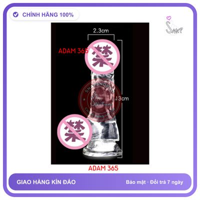 (Che Tên) Dương vật giả silicon y tế cao cấp hít sàn massage, size 13x2,3cm Cao Cấp Bảo Đảm