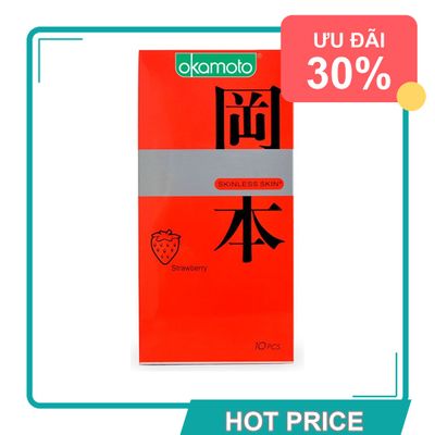 (Che Tên) Bao Cao Su Okamoto Skinless Skin Strawberry Hương Dâu 568484 - Hàng Mới Về